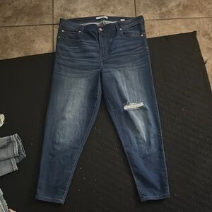 Women's Blue Distressed Jeans